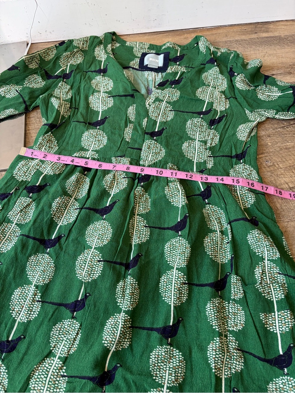 Maeve Green Devery Birds Novelty Print Tunic Shirt Dress - Picture 13 of 13